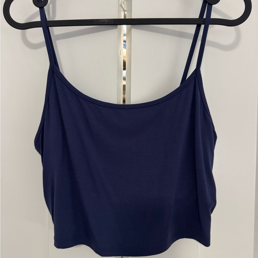 SHEIN Blue Sleeveless Crop Camisole